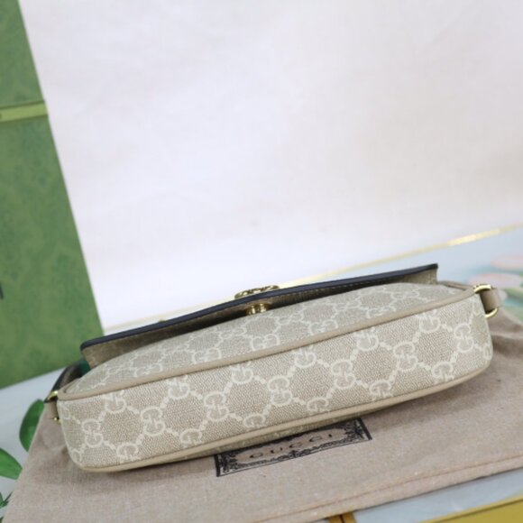 Gucci Ophidia Pochette White GG Canvas Crossbody-Beige - Picture 4 of 8